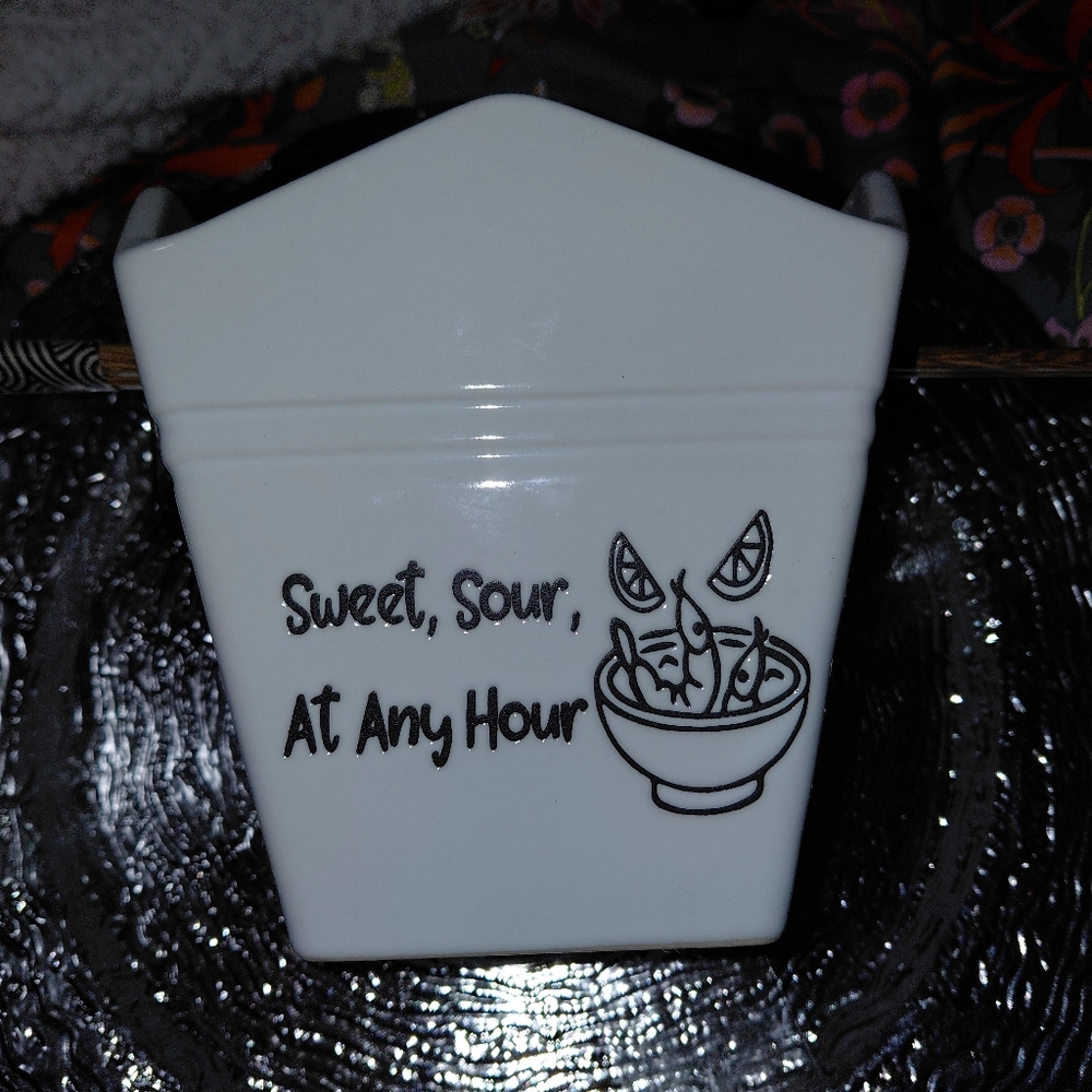 White Ceramic Takeout Soup bowl with chopsticks